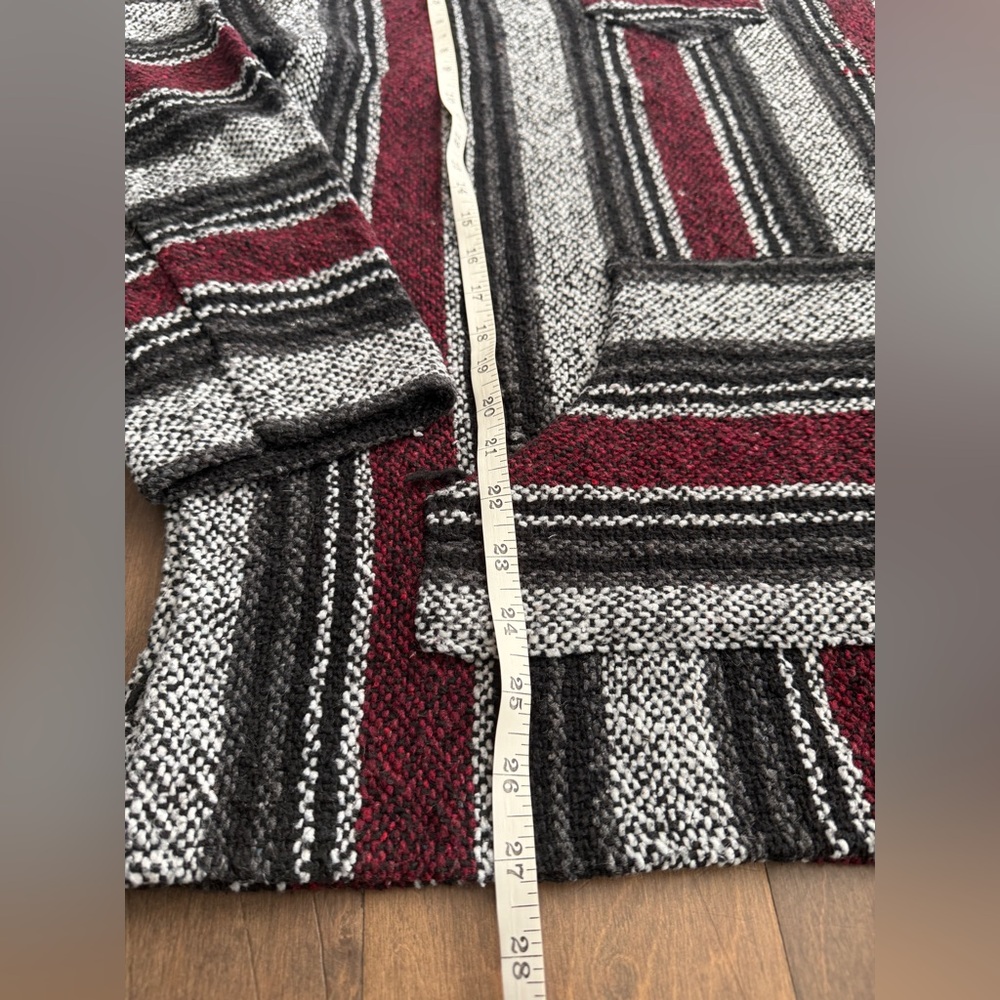 Iguana Jack Baja Mens Hoodie Black Gray Maroon Striped Size XL - Picture 5 of 9